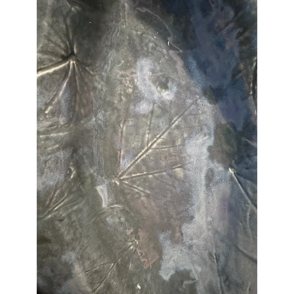 Unbranded Ceramic Leaf Platter Iridescent Blue Grey